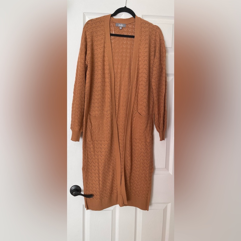 Marled Women's Brown Textured Cardigan